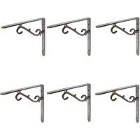 Hammer and Tongs Scroll Iron Shelf Bracket - D205mm - Pack of 6 in Grey | Size: 1000mm x 1000mm