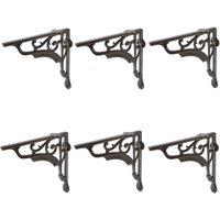 Hammer and Tongs Ornate Iron Shelf Bracket - D200mm - Pack of 6 in Black | Size: 1000mm x 1000mm