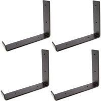 Hammer and Tongs Scaffold Board Iron Shelf Bracket - D235mm - Pack of 4 in Black | Size: 1000mm x 1000mm