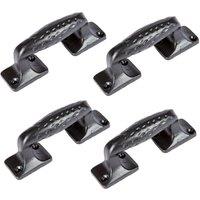 Hammer and Tongs Forged Barn Door Handle - H100mm - Black - Pack of 4 | Size: 10000mm x 520mm