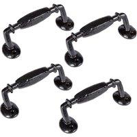 Hammer and Tongs Offset Wrought Iron Door Handle - H160mm - Black - Pack of 4 | Size: 10000mm x 520mm
