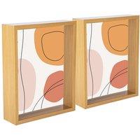 Nicola Spring 3D Deep Box Photo Frames - 8 x 10 - Pack of 5 in Light Brown