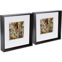 Nicola Spring 3D Deep Box Photo Frames - 10 x 10 with 6 x 6 Mount - White Mount - Pack of 5 in Black