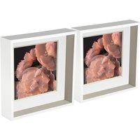 Nicola Spring 3D Deep Box Photo Frames - 10 x 10" with 8 x 8" Mount - White Mount - Pack of 5