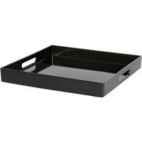 Argon Tableware 6x Melamine Serving Trays - Square Metallic Serving Dish Food Tray in Black