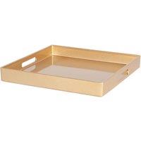 Argon Tableware 6x Melamine Serving Trays - Square Metallic Serving Dish Food Tray in Gold