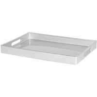 Argon Tableware 6x Melamine Serving Trays - Rectangular Metallic Serving Food Tray in Silver