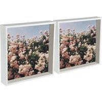 Nicola Spring 3D Deep Box Photo Frames - 12 x 12" - Pack of 5 in White