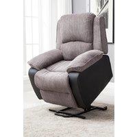 More4Homes Postana Single Motor Electric Rise Recliner Jumbo Cord Fabric Chair in Grey