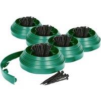 Harbour Housewares 50m Flexible Plastic Lawn Edging Path Grass Border with Plastic Pegs in Green
