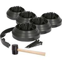 Harbour Housewares 50m Flexible Plastic Lawn Edging Kit with 260 Pegs & Mallet in Black