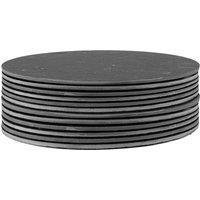Argon Tableware 30cm Slate Placemats - Set of 12 Round Natural Stone Dinnerware Mats in Black