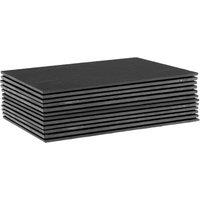 Argon Tableware Linea Rectangle Slate Placemats - 35cm x 25cm - 12x Large Natural Black Stone Dining Table Dinner Serving Board Place Mats Sets