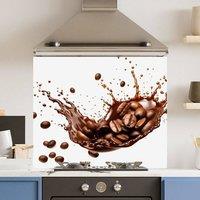 Choose Your Print Premium White Coffee 6mm Glass Toughened Kitchen Splashback | Size: 700mm x 650mm