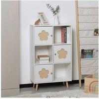 Home Source Daisy Cube Storage Cabinet Home Storage 3 Doors 3 Shelves Organiser in White