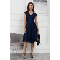 Jolie Moi Women's Cap Sleeve 50s Lace Dress in Navy | Size: 10