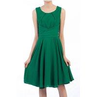 Jolie Moi Women's Cross Belted Skater Dress in Green | Size: 18