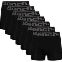 Bench Men's 7 Pack Cotton Boxers Underwear - Suttonia Collection in Black | Size: Small