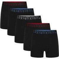 Bench Men's 5 Pack Cotton Boxers Underwear - Brento Collection in Black | Size: Small