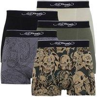 Ed Hardy Men's 5 Pack Cotton Breathable Boxers Underwear - Arjin Collection | Size: 2XL