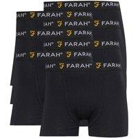 FARAH Men's 7 Pack Cotton Breathable Boxers Underwear - Vuson Collection in Black | Size: Medium