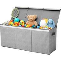 Kelvenix 145L Toy Storage Box Large Foldable Kids Toy Chest & Box Toy Organiser in Grey