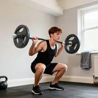 SPORTNOW 4ft Olympic EZ Curl Bar, Barbell Bar for 2 Weight Plates in Silver