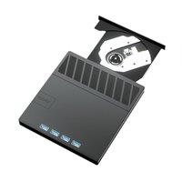 VOGREX DVD Player 7 in 1 USB C External CD Burner TF SD Port in Black