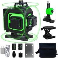 Traderight 4D 16 Line Laser Level 360 Degree Self Leveling with Remote Tripod in Black