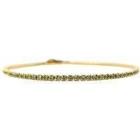 Harfi Women's Peridot August Birthstone Dainty Tennis Bracelet in Gold | Size: 7 inches