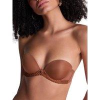 Aubade Women's Sheer Emotion Moulded Strapless Bra in Brown | Size: 34D