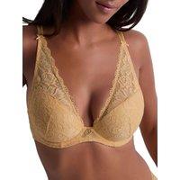 Aubade Women's Rosessence Care High Apex Plunge Bra in Yellow | Size: 32E