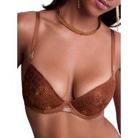 Aubade Women's Rules of Attraction Moulded Push Up Bra in Brown | Size: 38B
