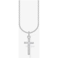 THOMAS SABO Women's Silver Cubic Zirconia Cross Necklace KE2043-051-14-L45V