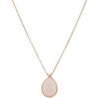 Latelita Women's Petite Drop Necklace Rosegold Rose Quartz in Pink