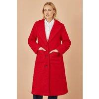Yumi Women's Red Boucle Long Line Coat | Size: 8
