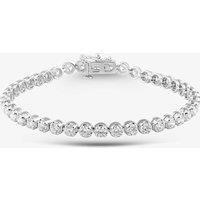 T.H.Baker Women's 9ct White Gold Certificated Laboratory-Grown 5.00ct Diamond Tennis Bracelet LGB15917-500 (WG) in Silver | Size: 7 inches