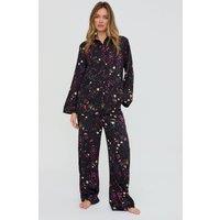Lily and Lionel Women's Evie Long Sleeve Love Letter Print Pyjama Set In Black | Size: Medium