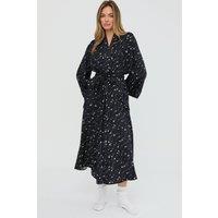 Lily and Lionel Women's Corina Kimono Style Shooting Star Print Robe In Black | Size: Small