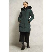 Hobbs London Women's Jaymie Puffer Coat in Bottle Green | Size: 6