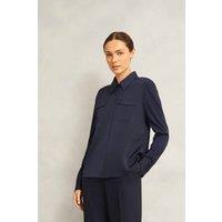 Hobbs London Women's Evianna Shirt in Dark Navy | Size: Medium