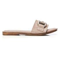 Moda In Pelle Women's 'Olayo' Suede Sandals in Stone | Size: 4