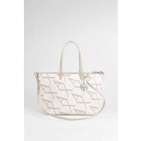 Armani Exchange Women's Gynger Mono Shopping Bag Cream