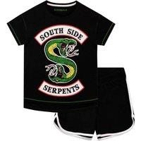 Riverdale Girl's Southside Serpents Pyjama Set in Black | Size: 13-14 Years