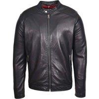 House of Leather Men's Mens Real Leather Casual Biker Style Jacket Rowan Black | Size: XL