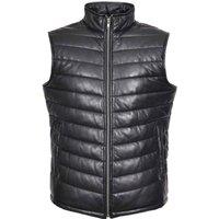 House of Leather Men's Mens Real Leather Puffer Waistcoat Vest Wilder Black | Size: Small