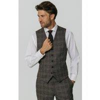 Dobell Men's Brown Check Waistcoat | Size: 4XL