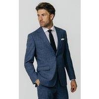 Dobell Men's Blue Check Suit Jacket | Size: 42R