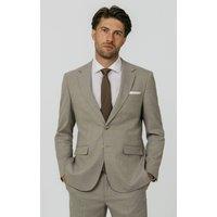 Dobell Men's Natural Check Suit Jacket in Beige | Size: 48R
