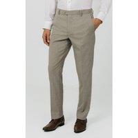 Dobell Men's Natural Check Suit Trousers in Light Brown | Size: 32R